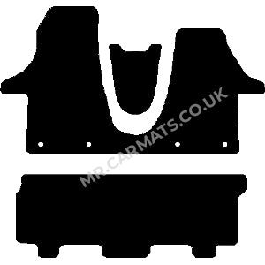 Volkswagen Transporter T6.1 Van 2019-2025 Van Mats ( twin side door, three single seats)